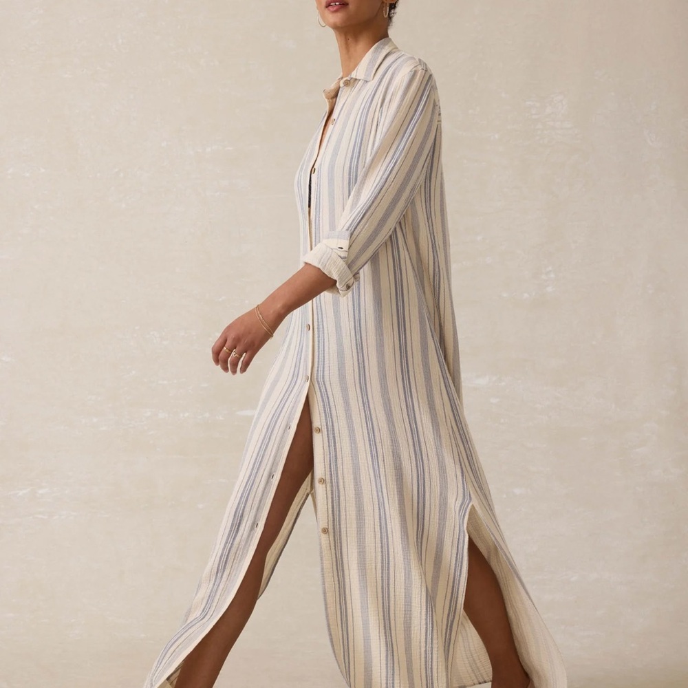 Faherty Dune Cotton Gauze Isla Shirtdress - Picture 5 of 5